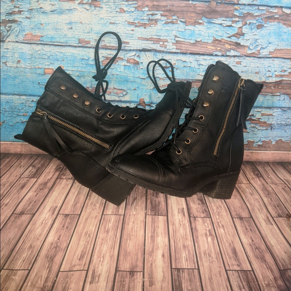 Woman’s combat style boots